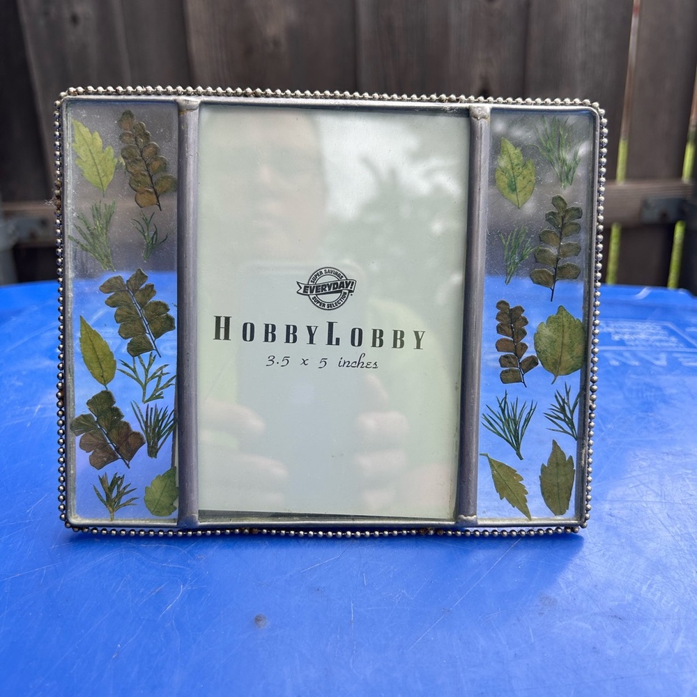 Hobby Lobby Silver and Green Accent Picture Frame